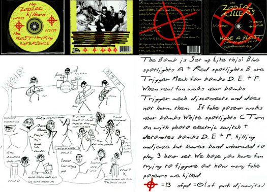 Artwork from the band's two albums